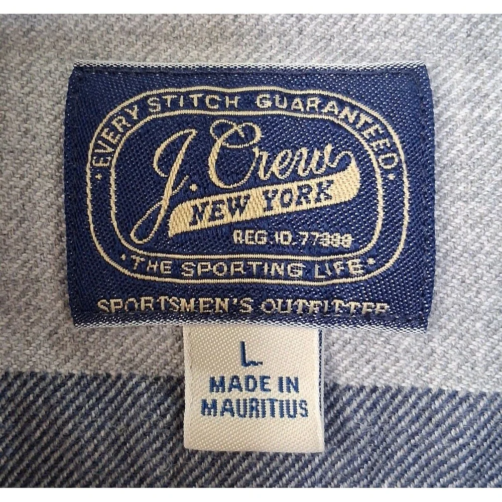 J.Crew Brushed Midweight Cotton Stripe Shirt H4831 Men's Size L Button Front W